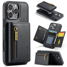 Lade das Bild in den Galerie-Viewer, Casekis RFID Magnetic Detachable Leather Wallet Phone Case Black