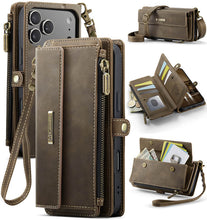Lade das Bild in den Galerie-Viewer, Casekis Crossbody Leather Wallet RFID Phone Case Brown