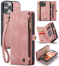 Lade das Bild in den Galerie-Viewer, Casekis Wrist Strap Zipper Wallet Phone Case Pink