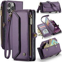 Lade das Bild in den Galerie-Viewer, Casekis Cardholer Zipper Wallet Crossbody Phone Case Purple