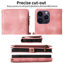 Lade das Bild in den Galerie-Viewer, Casekis Zipper RFID Wallet Phone Case Pink