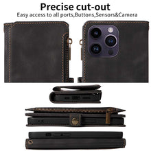 Load image into Gallery viewer, Casekis Zipper RFID Wallet Phone Case Black