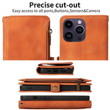 Lade das Bild in den Galerie-Viewer, Casekis Zipper RFID Wallet Phone Case Brown