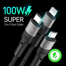 Load image into Gallery viewer, Casekis 100W 3 in 1 Charging Cable
