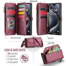 Lade das Bild in den Galerie-Viewer, Casekis Cardholer Zipper Wallet Crossbody Phone Case Red