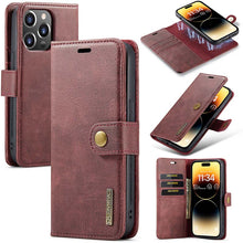 Lade das Bild in den Galerie-Viewer, Casekis Detachable Leather Wallet Phone Case Red