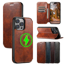 Lade das Bild in den Galerie-Viewer, Casekis Leather Wallet MagSafe Phone Case Khaki