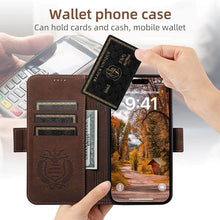 Lade das Bild in den Galerie-Viewer, Casekis Leather Wallet Phone Case compatible with MagSafe Brown