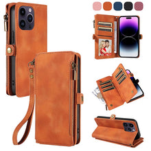 Lade das Bild in den Galerie-Viewer, Casekis Zipper RFID Wallet Phone Case Brown