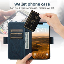 Lade das Bild in den Galerie-Viewer, Casekis Leather Wallet Phone Case compatible with MagSafe Blue