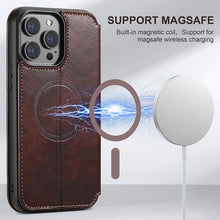 Lade das Bild in den Galerie-Viewer, Casekis Leather Wallet MagSafe Phone Case Brown