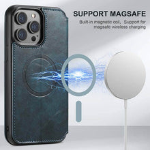 Load image into Gallery viewer, Casekis Leather Wallet MagSafe Phone Case Blue