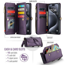 Lade das Bild in den Galerie-Viewer, Casekis Cardholer Zipper Wallet Crossbody Phone Case Purple