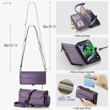 Lade das Bild in den Galerie-Viewer, Casekis Cardholer Zipper Wallet Crossbody Phone Case Purple
