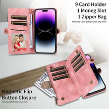 Lade das Bild in den Galerie-Viewer, Casekis Zipper RFID Wallet Phone Case Pink