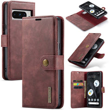 Lade das Bild in den Galerie-Viewer, Casekis Detachable Leather Wallet Phone Case Red