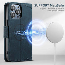 Lade das Bild in den Galerie-Viewer, Casekis Leather Wallet Phone Case compatible with MagSafe Blue