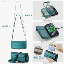 Lade das Bild in den Galerie-Viewer, Casekis Cardholer Zipper Wallet Crossbody Phone Case Green