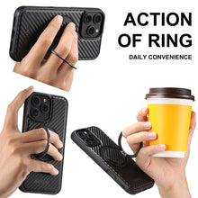 Lade das Bild in den Galerie-Viewer, Casekis Magnetic Charging Rotating Stand Leather Phone Case Fiber Texture