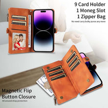 Lade das Bild in den Galerie-Viewer, Casekis Zipper RFID Wallet Phone Case Brown