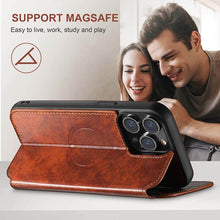 Lade das Bild in den Galerie-Viewer, Casekis Leather Wallet MagSafe Phone Case Khaki