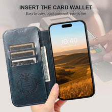 Load image into Gallery viewer, Casekis Leather Wallet MagSafe Phone Case Blue