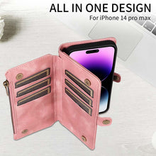 Lade das Bild in den Galerie-Viewer, Casekis Zipper RFID Wallet Phone Case Pink