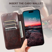 Lade das Bild in den Galerie-Viewer, Casekis Leather Wallet MagSafe Phone Case Brown