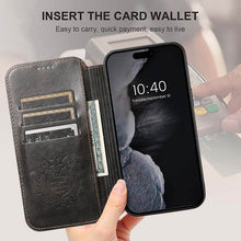 Load image into Gallery viewer, Casekis Leather Wallet MagSafe Phone Case Black