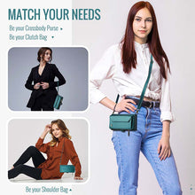Lade das Bild in den Galerie-Viewer, Casekis Cardholer Zipper Wallet Crossbody Phone Case Green