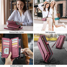 Lade das Bild in den Galerie-Viewer, Casekis Cardholer Zipper Wallet Crossbody Phone Case Red