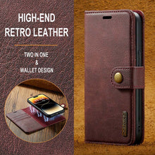 Lade das Bild in den Galerie-Viewer, Casekis Detachable Leather Wallet Phone Case Red
