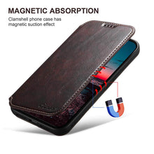 Lade das Bild in den Galerie-Viewer, Casekis Leather Wallet MagSafe Phone Case Brown