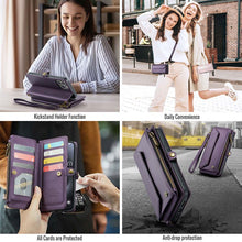 Lade das Bild in den Galerie-Viewer, Casekis Cardholer Zipper Wallet Crossbody Phone Case Purple