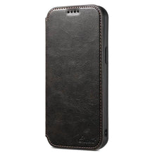 Load image into Gallery viewer, Casekis Leather Wallet MagSafe Phone Case Black