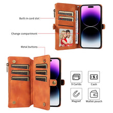 Lade das Bild in den Galerie-Viewer, Casekis Zipper RFID Wallet Phone Case Brown