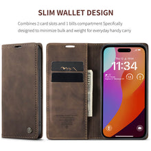 Load image into Gallery viewer, Casekis Retro Wallet Case For iPhone 15 Pro