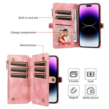 Lade das Bild in den Galerie-Viewer, Casekis Zipper RFID Wallet Phone Case Pink