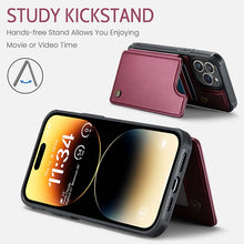 Load image into Gallery viewer, Casekis RFID Cardholder Wallet Phone Case Red Wine
