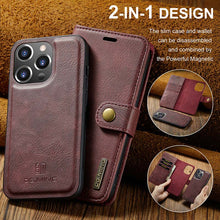 Lade das Bild in den Galerie-Viewer, Casekis Detachable Leather Wallet Phone Case Red