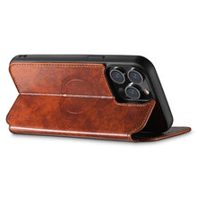Lade das Bild in den Galerie-Viewer, Casekis Leather Wallet MagSafe Phone Case Khaki