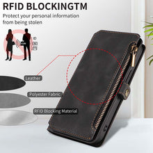 Load image into Gallery viewer, Casekis Zipper RFID Wallet Phone Case Black