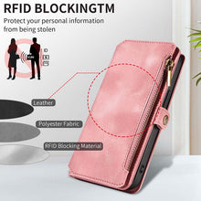 Lade das Bild in den Galerie-Viewer, Casekis Zipper RFID Wallet Phone Case Pink