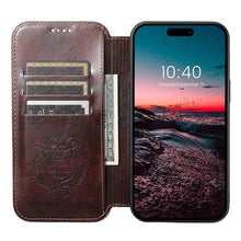 Lade das Bild in den Galerie-Viewer, Casekis Leather Wallet MagSafe Phone Case Brown