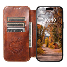 Lade das Bild in den Galerie-Viewer, Casekis Leather Wallet MagSafe Phone Case Khaki