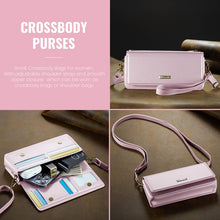 Lade das Bild in den Galerie-Viewer, Casekis Multifunctional Leather Crossbody Phone Bag Pink