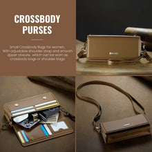 Lade das Bild in den Galerie-Viewer, Casekis Multifunctional Leather Crossbody Phone Bag Brown