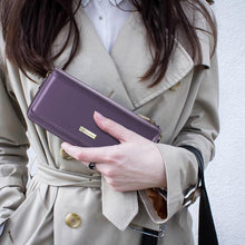 Lade das Bild in den Galerie-Viewer, Casekis Multifunctional Leather Crossbody Phone Bag Purple