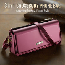 Lade das Bild in den Galerie-Viewer, Casekis Multifunctional Leather Crossbody Phone Bag Red