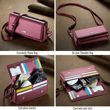 Lade das Bild in den Galerie-Viewer, Casekis Multifunctional Leather Crossbody Phone Bag Red